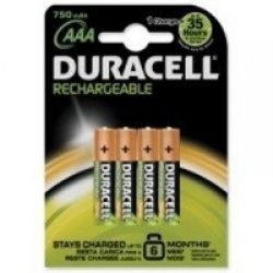 Duracell BATTERIE RICARICABILI MINISTILO 750MAH CONF. 4PZ